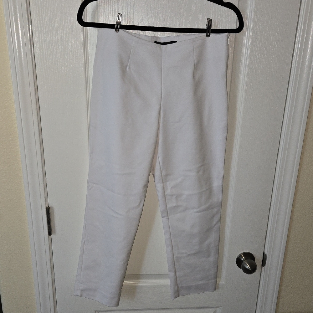 Women's White Ankle Trousers